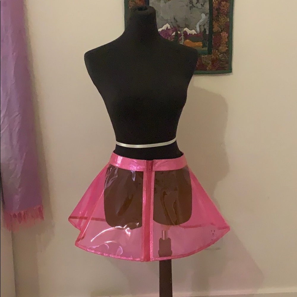 Pink plastic skirt
